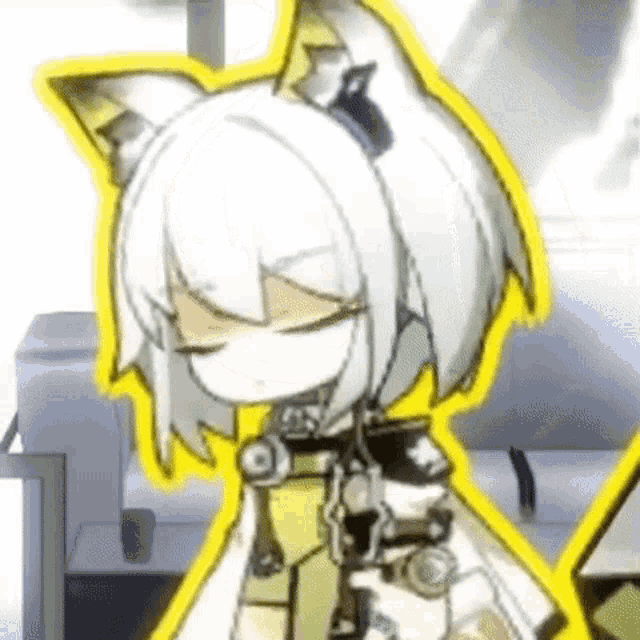 a close up of a cartoon character with a gun in her hand .