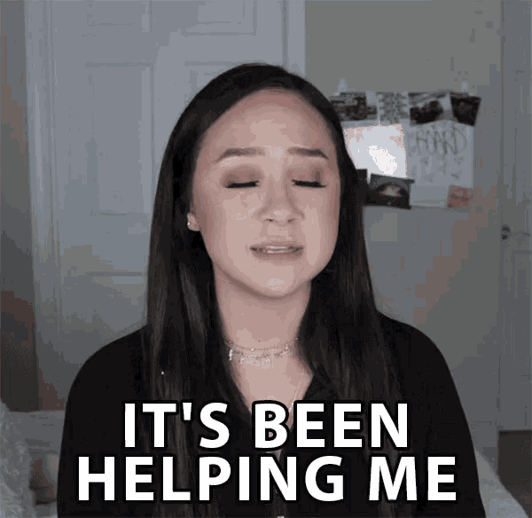 a woman says " it 's been helping me " in a video
