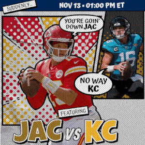 an advertisement for a football game featuring jags vs kc