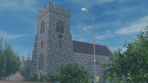 an advertisement for ardleigh england shows a church