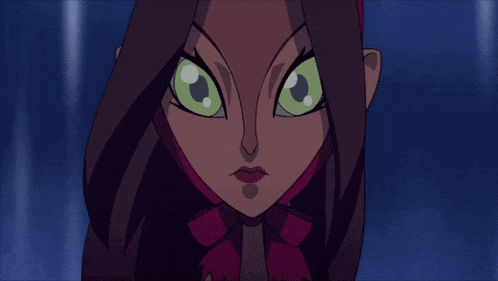 a woman with green eyes is holding a piece of paper in her hand