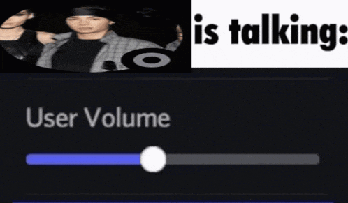 a screen shows that the user volume is talking