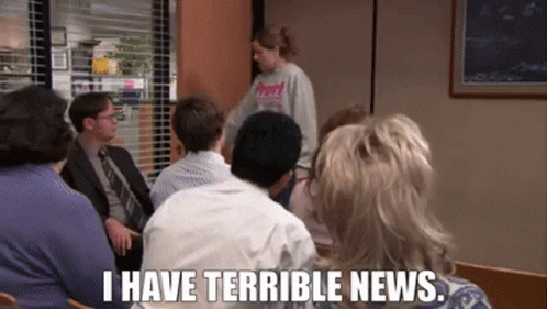 The Office Pam Beesly GIF - The Office Pam Beesly I Have Terrible News GIFs