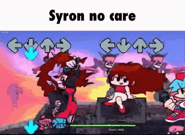 a cartoon of a girl dancing in a video game called fnf .