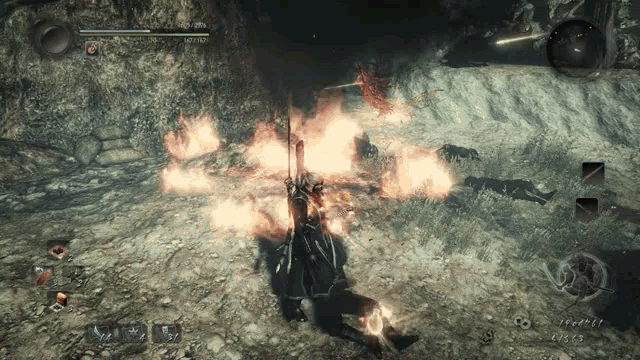 a screenshot of a video game shows a person being attacked