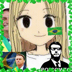 a cartoon of a woman with a flag on her face