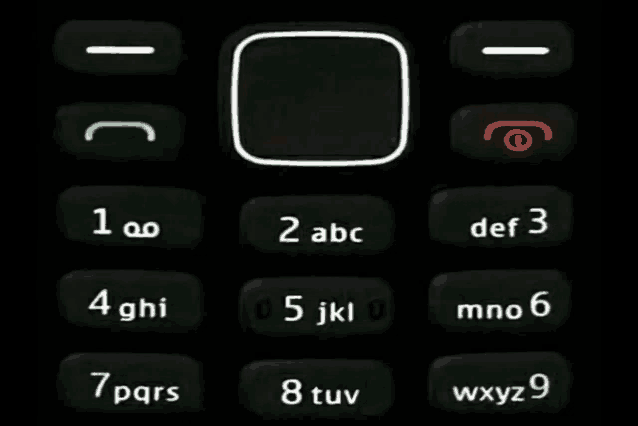 a cell phone keypad with the numbers 1 through 9 on it