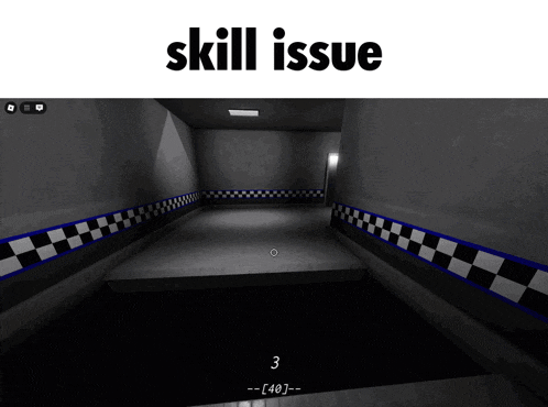 a screenshot of a video game with the words skill issue below it