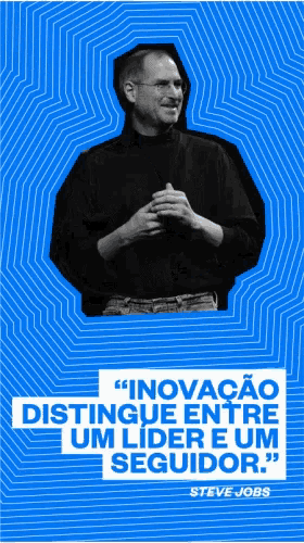 a picture of steve jobs with a quote from him on it