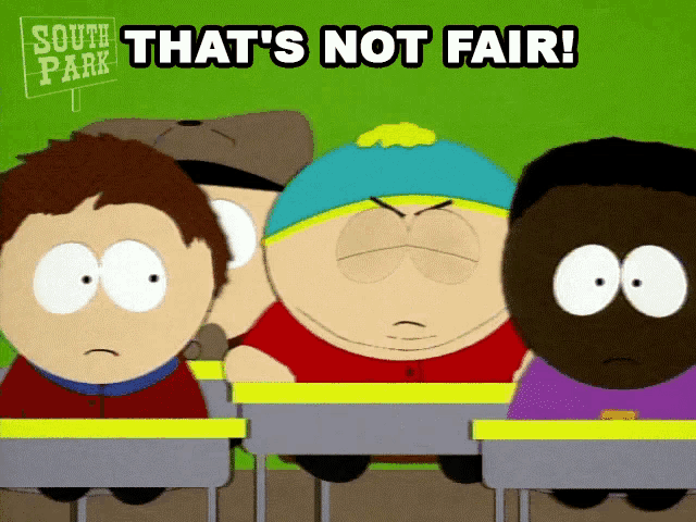 a group of south park characters sitting in a classroom