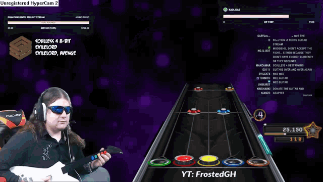 a man is playing a video game with the words unregistered hypercam 2 at the top