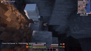 a screenshot of a minecraft game shows a skeleton and a host shredder