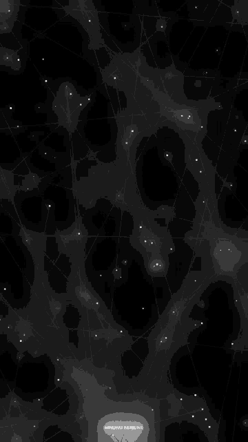 a black background with white lines and dots and the word because on it