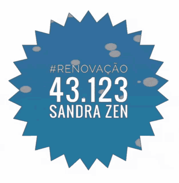 a blue star with 43.123 sandra zen on it