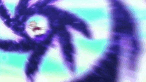 a purple swirl with a person in the middle of it