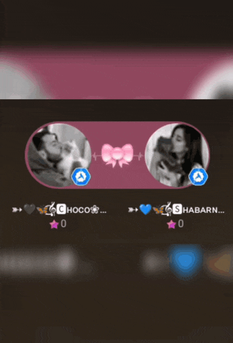a man and a woman are shown in circles with the name choco and s habarn