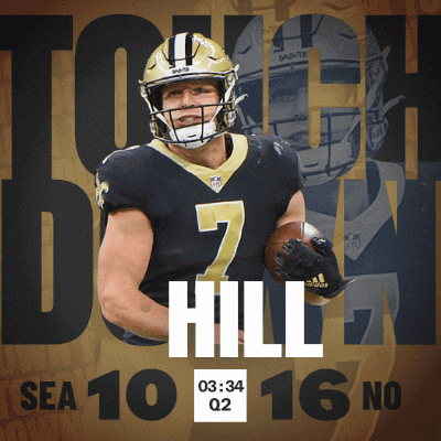 an advertisement for a football game between the new orleans saints and the seahawks