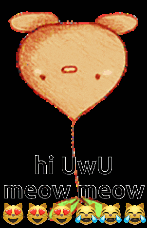 a drawing of a bear with the words hi uwu meow meow
