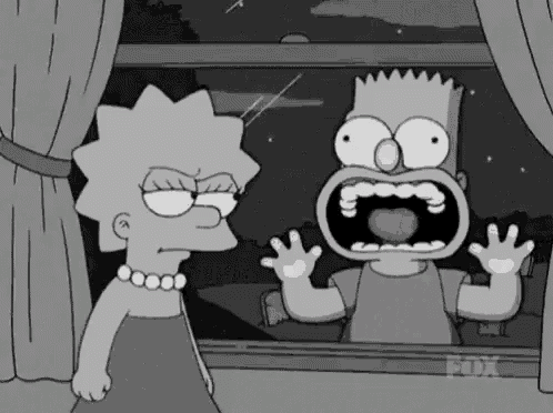 bart simpson and lisa simpson are looking out of a window at a shooting star .