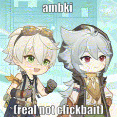 a couple of anime characters standing next to each other with the words ambki real not clickbait .