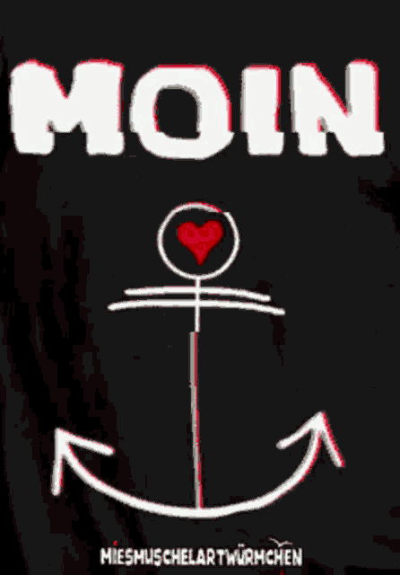 a poster with a red anchor and the word moin