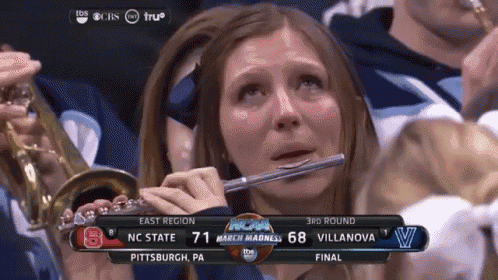 Villanova'S Piccolo Player Cries Through Loss. GIF - Villanova Piccolo Player Crying Piccolo Player Celine Dion GIFs