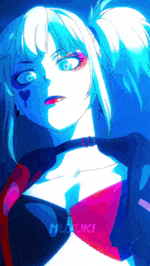 a drawing of a girl with a choker that says ' duuki ' on it