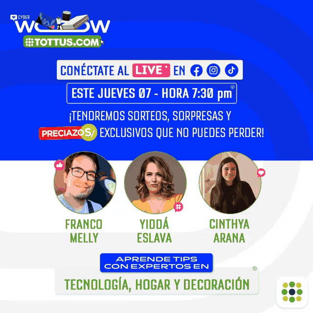 a poster for a live event with franco melly and cinthya arana on it