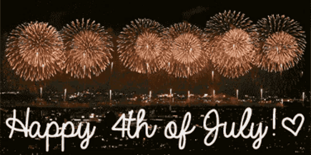 a fireworks display with the words " happy 4th of july "