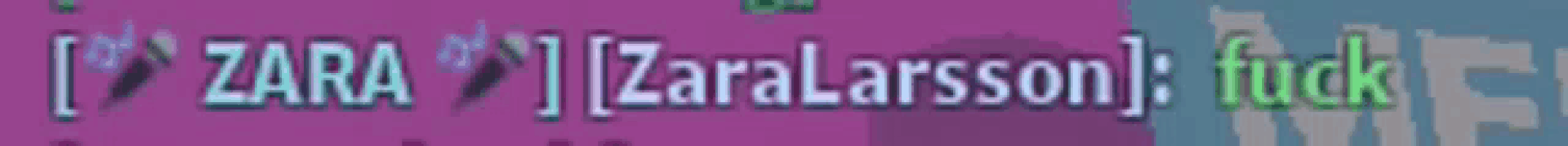 a purple and blue background with the words zara zara larsson fuck on it