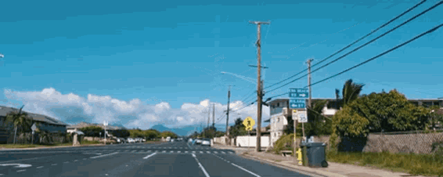 a street with a sign that says no trucks on it