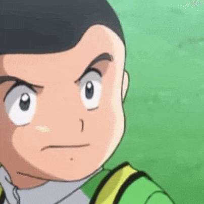 a close up of a cartoon character 's face with a serious expression .