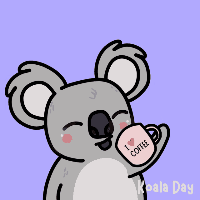 Koala Day I Love Coffee GIF