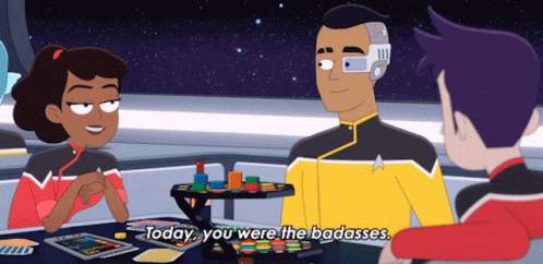 Today You Were The Badasses Ensign Rutherford GIF - Today You Were The Badasses Ensign Rutherford Ensign Mariner GIFs