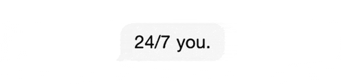 a speech bubble that says `` 24/7 you '' on a white background