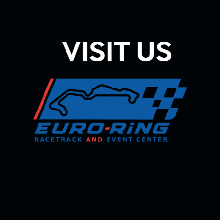 a euro-ring race track and event center logo on a black background