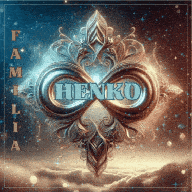 the name henko is on the infinity symbol in the middle of the picture