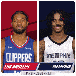 two basketball players for the clippers and memphis are shown