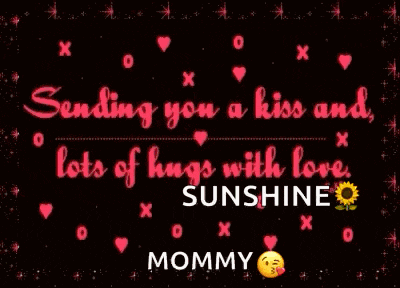 a greeting card that says sending you a kiss and lots of hugs with love