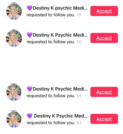 three messages from destiny k psychic medi are displayed