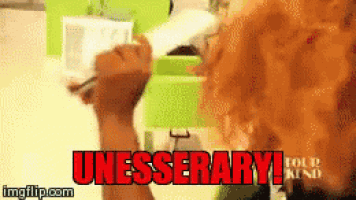 a gif of a person smoking a cigarette with the words " uncessary " on it