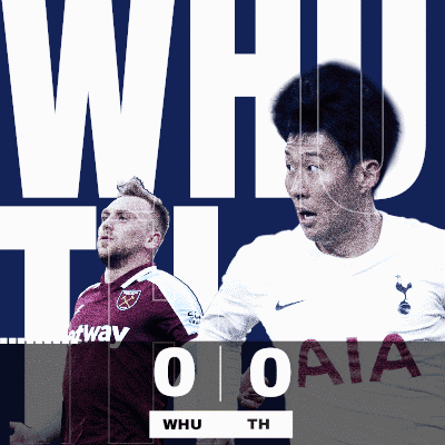 two soccer players on a blue background with the words whu 0-0 aia on the bottom