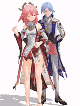 a man and a woman are standing next to each other with their eyes closed