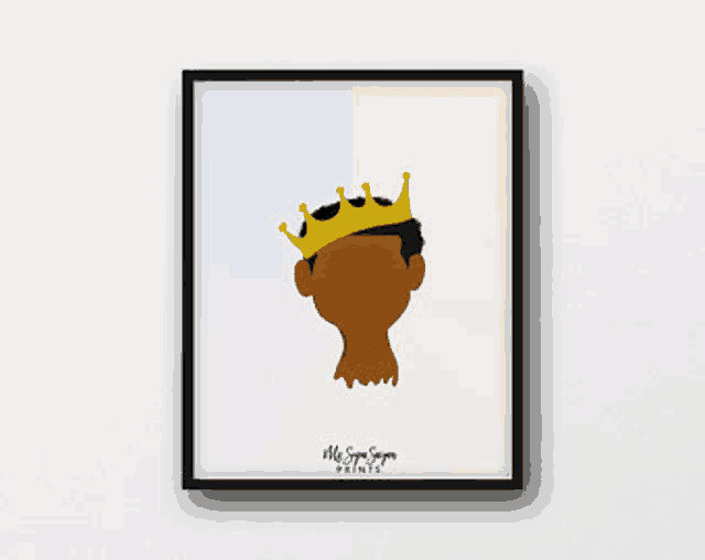 a framed picture of a boy wearing a crown by mrs. simpson designs