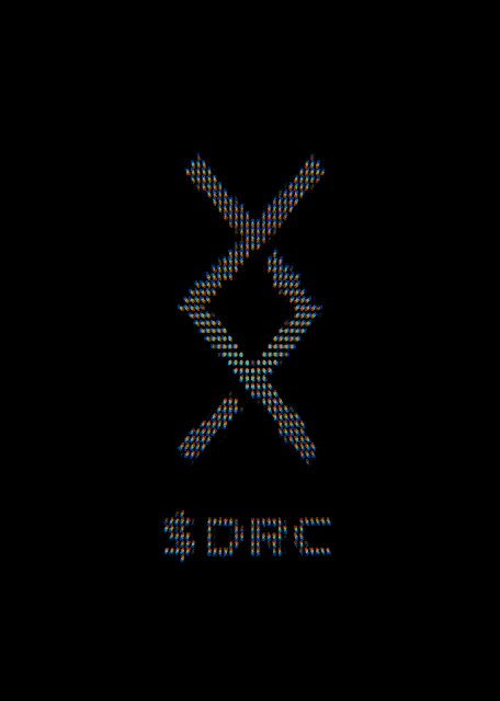 a black background with a blue x and the word sdrc on it