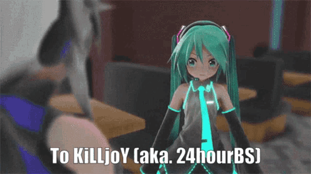a cartoon of a girl with the words " to killjoy aka 24hourbs "
