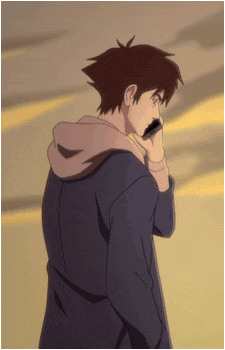 a cartoon of a man talking on a phone