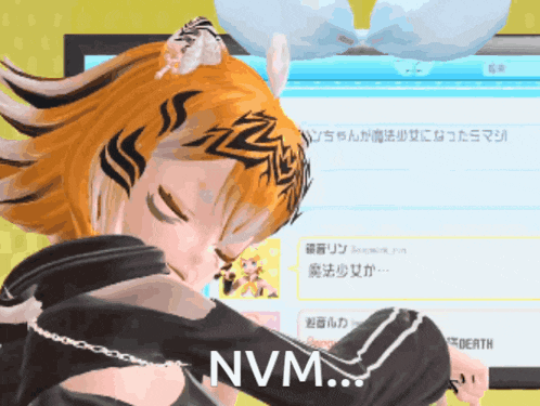 a cartoon character with nvm written in the corner