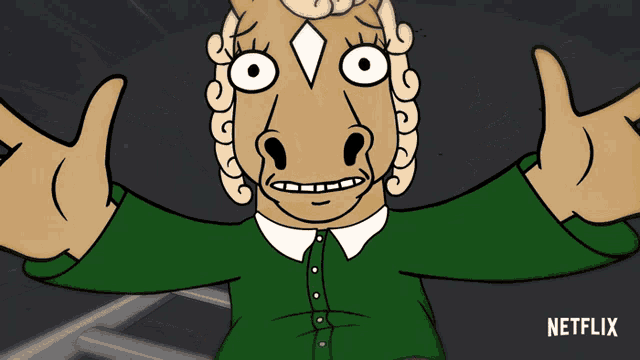 a cartoon character with netflix written on the bottom right