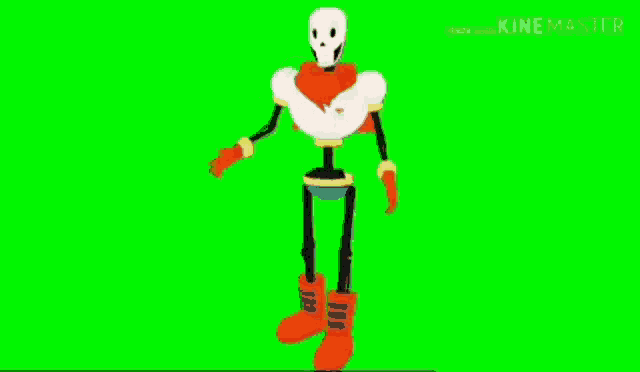 papyrus is dancing on a green screen in a video .